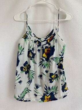 Patagonia Floral White Blue Green Yellow Cami Tank Top Size: Small